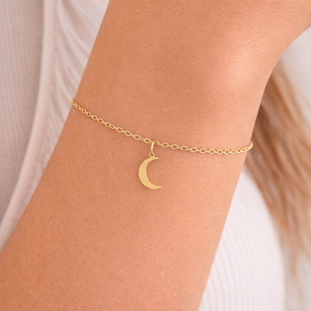 Halbmond Sichel Armband 585 Gold AEA248