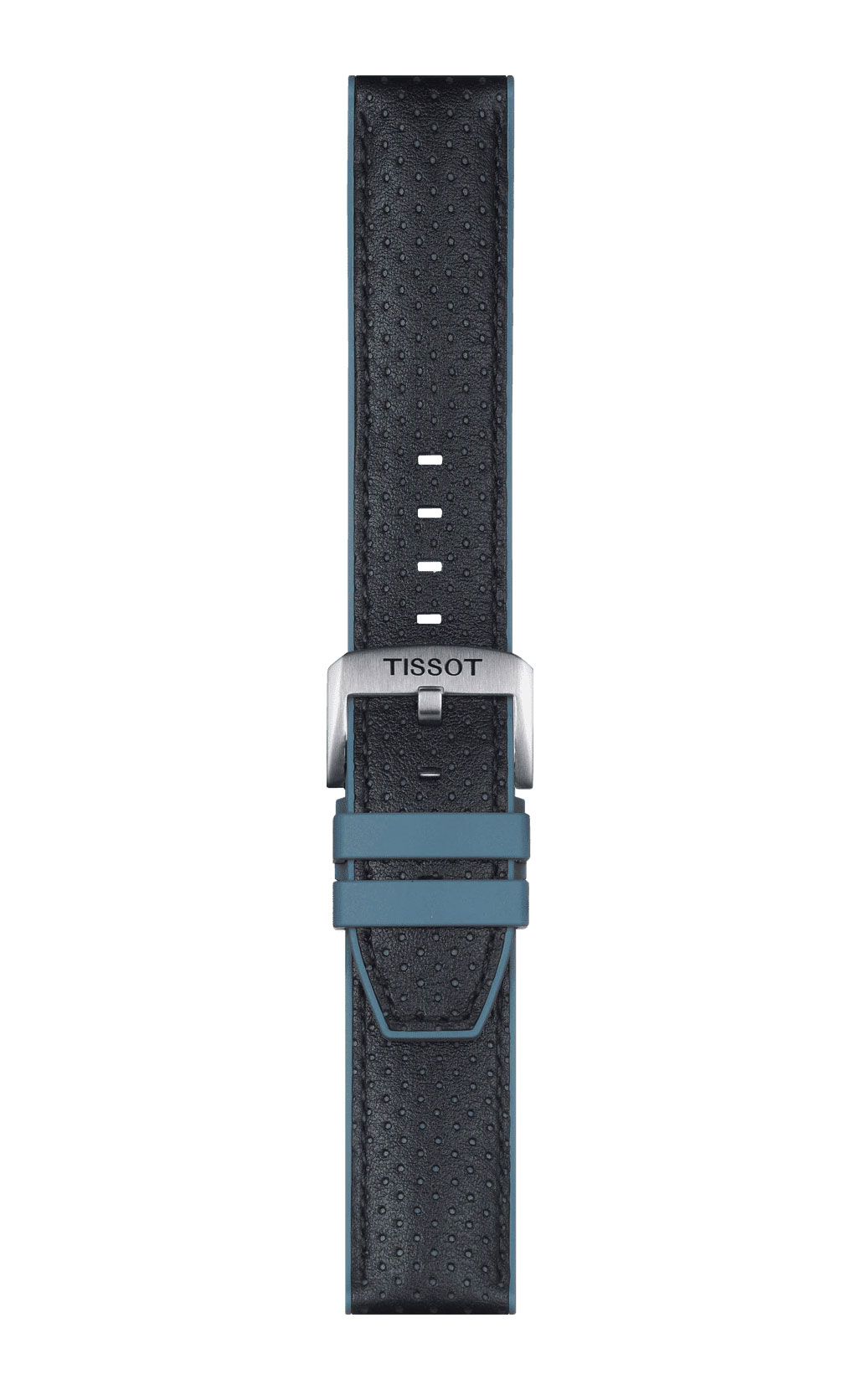 Original Tissot Lederarmband 22mm mit Kautschukelementen Schwarz/Blau T852.046.785