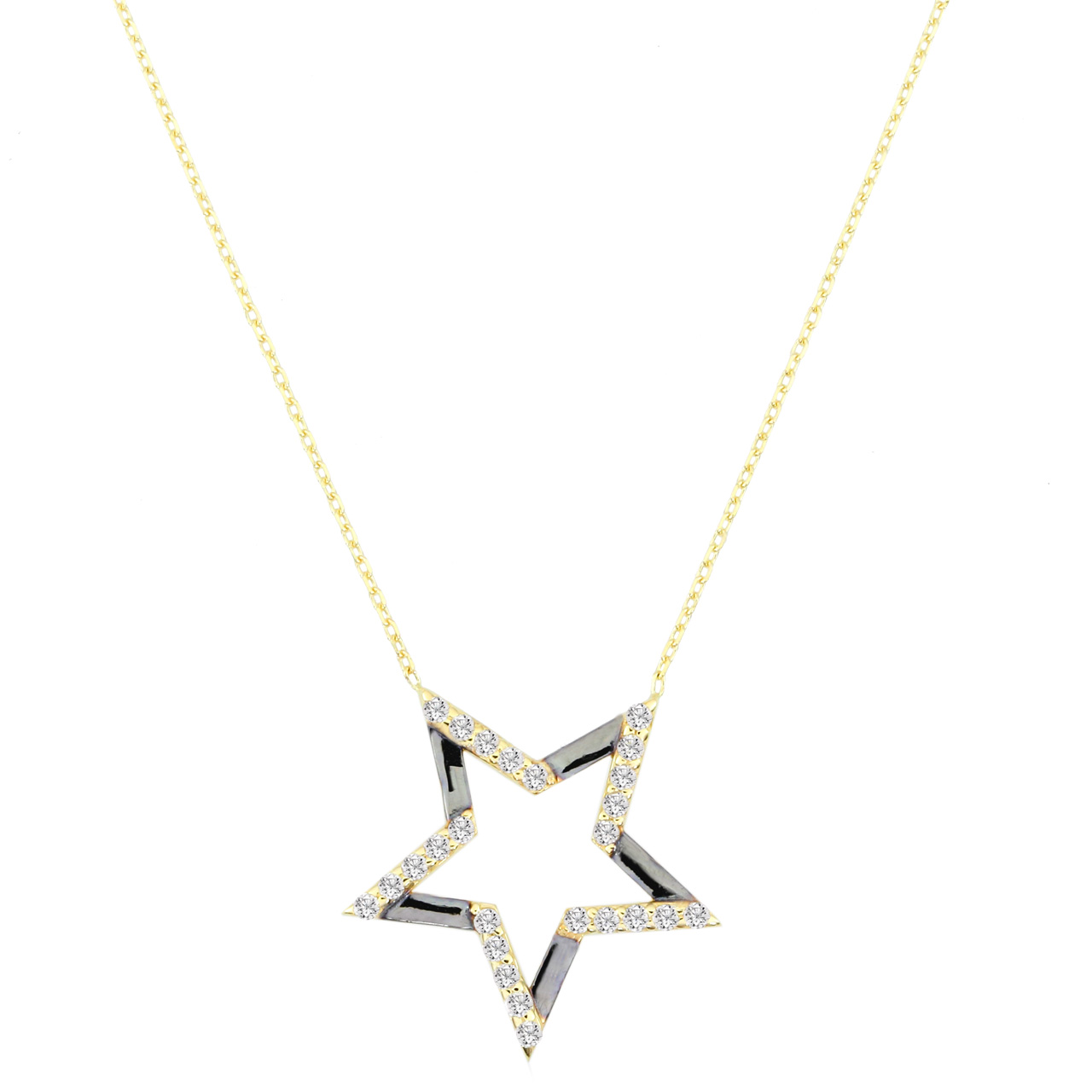 Goldanhänger Collier Stern mit Goldkette