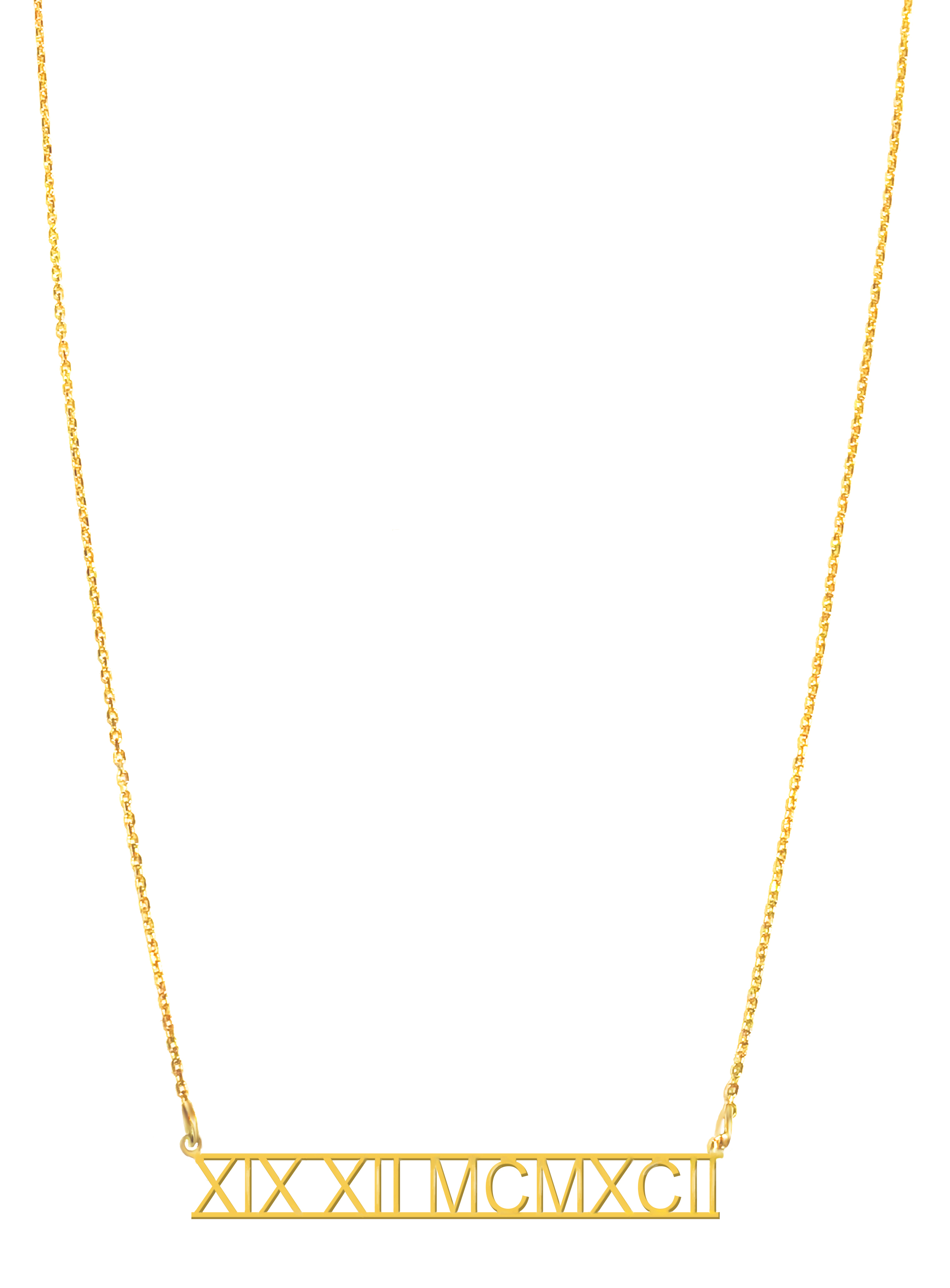 Goldcollier Halskette mit römischen Zahlen 585 Gold CL120001 1,0mm 40 cm