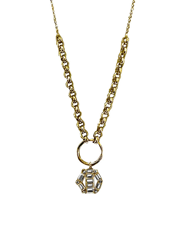 Anhänger mit Ring und Zirkoniasteinen 585 Gold AN160039