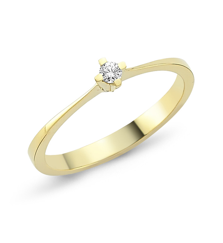 RD58202 Solitairering Verlobungsring 585er Gelbgold 0,05ct. H/SI Brillantring RD58202