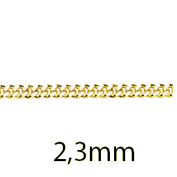 Panzerkette 2,3mm massiv 585 Gold