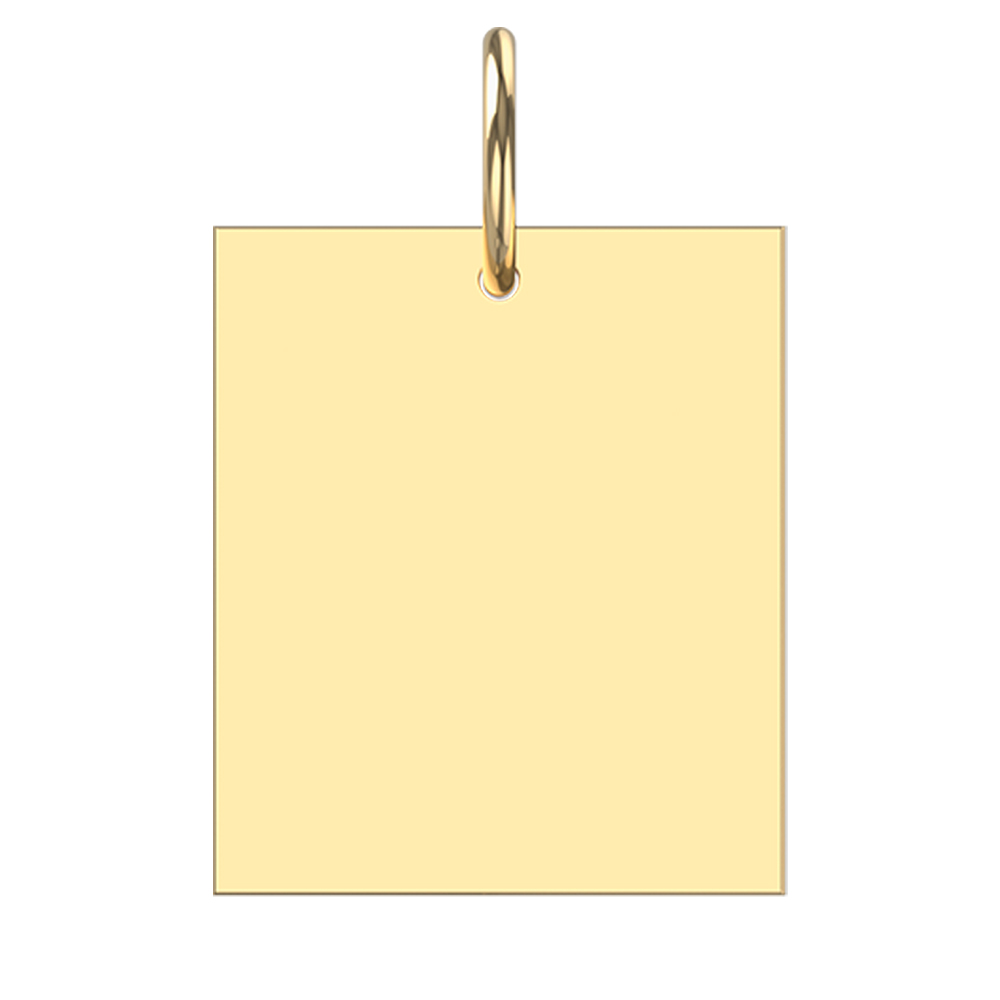 Rechteck Gravurplatte Gravuranhänger 585 Gelbgold