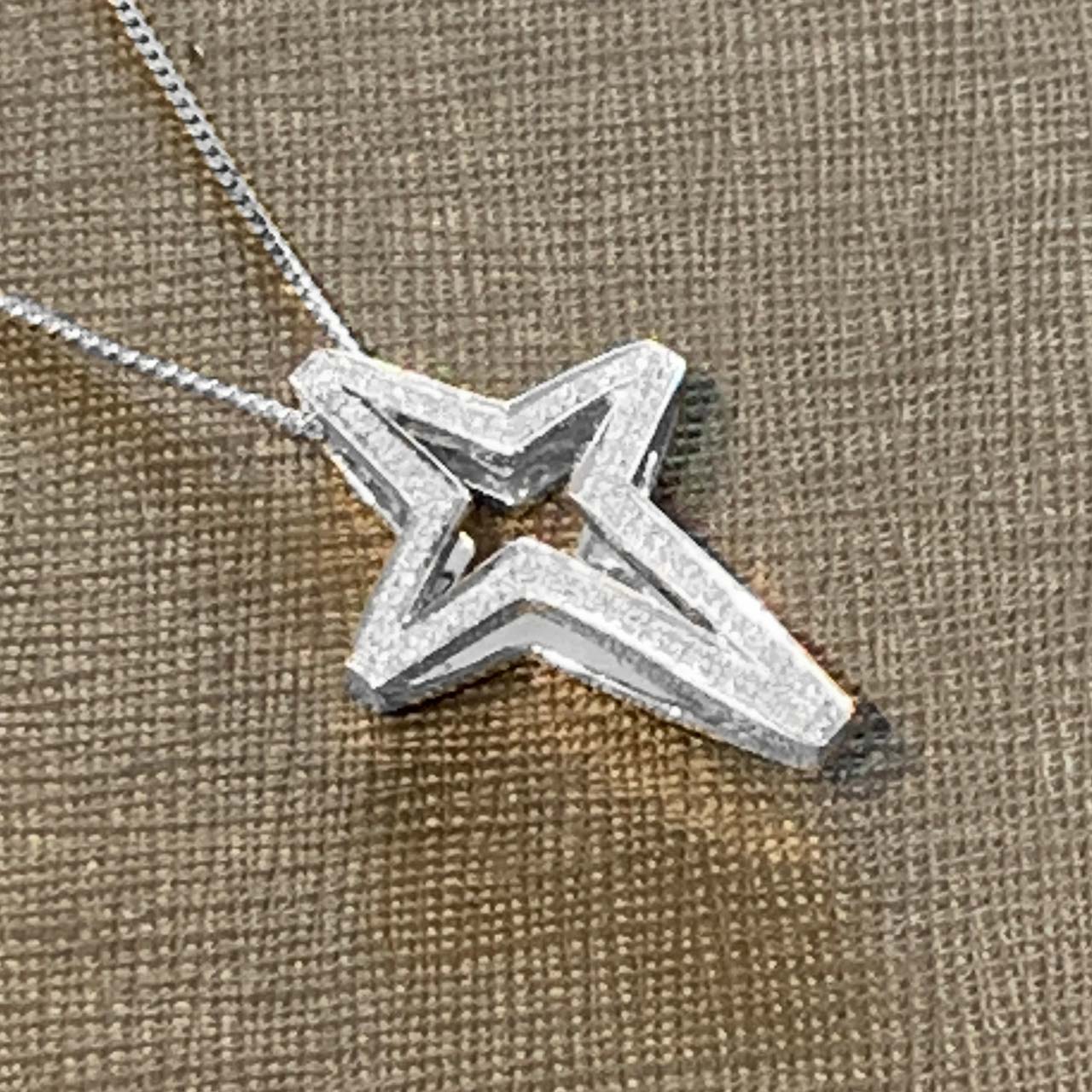 Brillant Kreuz Collier aus 585/- Gold EXP4035