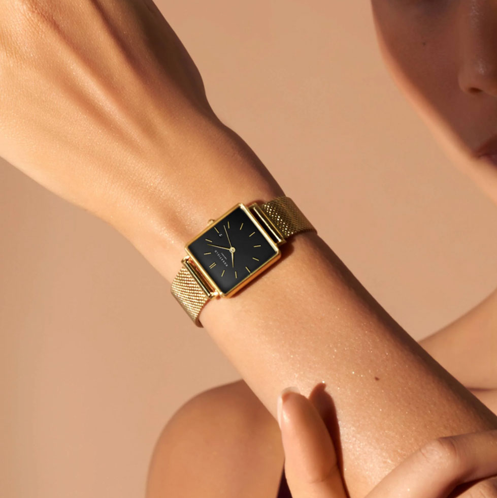 Rosefield Boxy Schwarz Gold Mesh