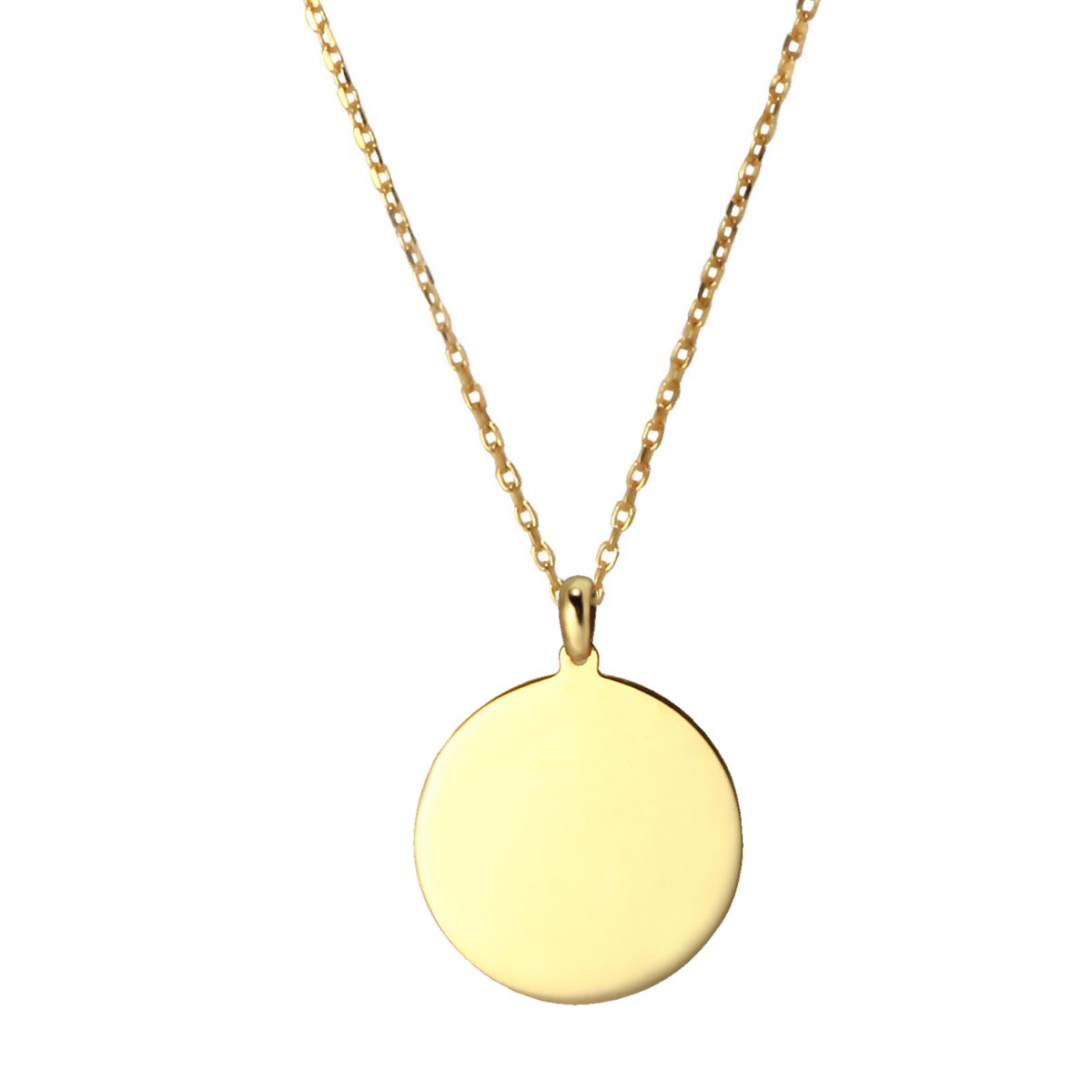 Runder Gravurplatten Anhänger mit Goldkette
