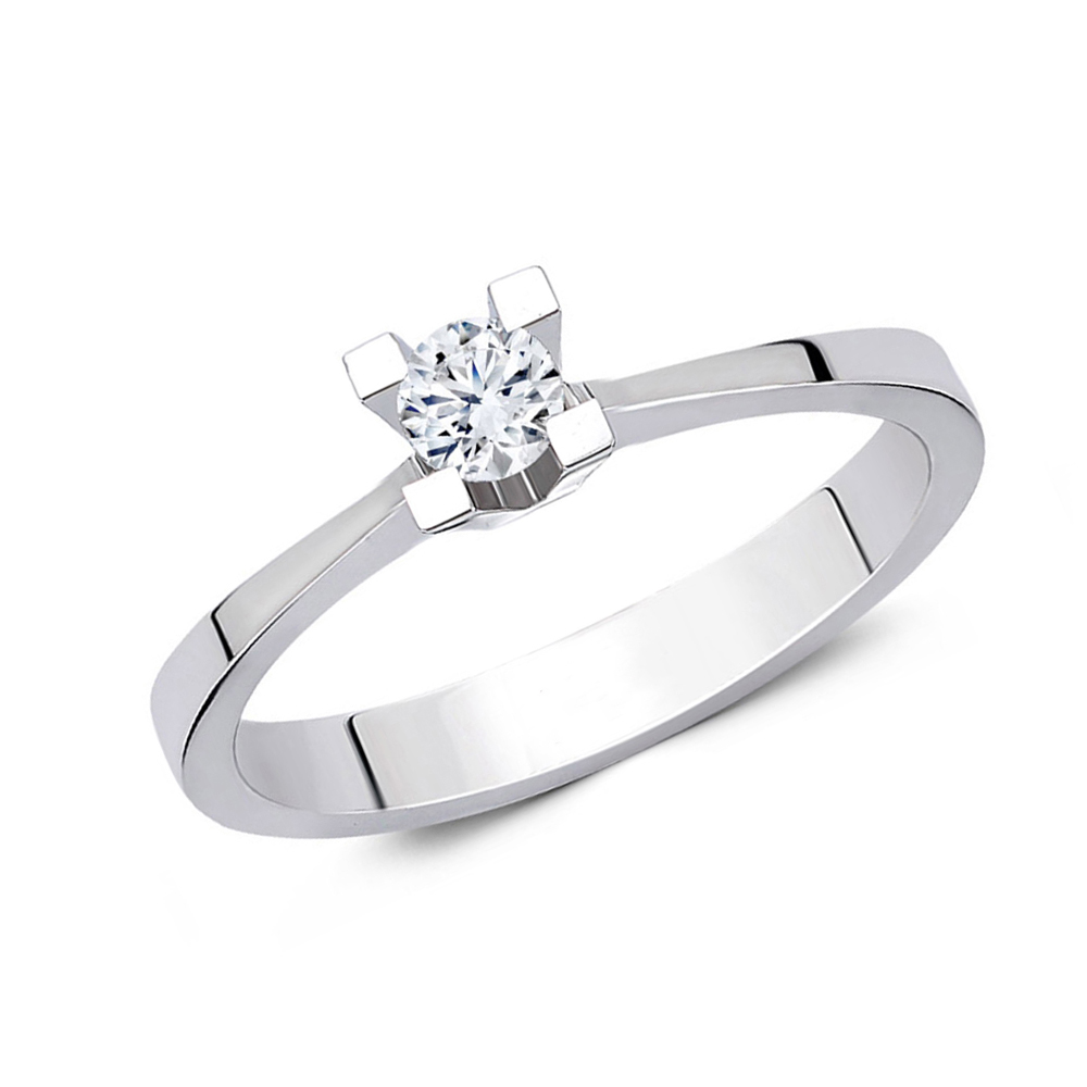 RingcRdTFH7SZDLzU Solitär Brillant Ring 585/- Weißgold EXR4235