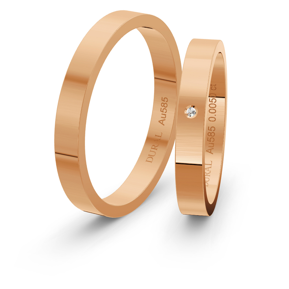 Dural Trauringe Klassik PR17 3,0mm Roségold