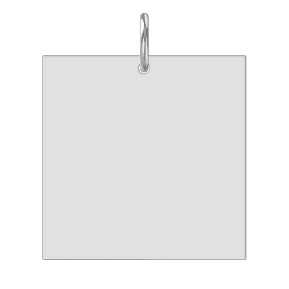 Quadrat Gravurplatte Gravuranhänger 585 Weißgold