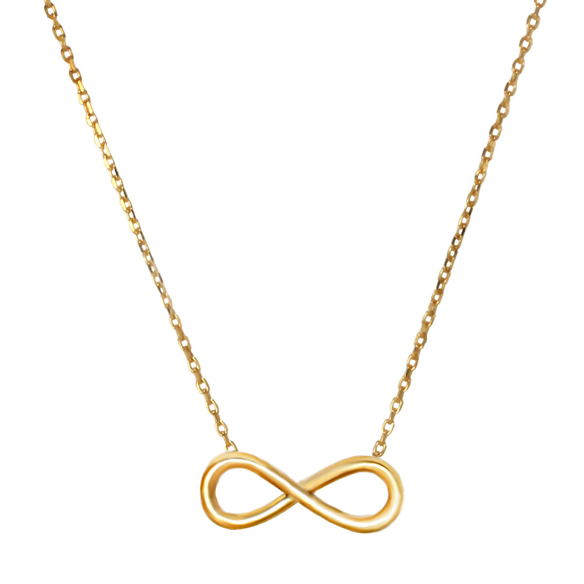 Unendlichkeitszeichen Goldanhänger mit Goldkette für Damen
