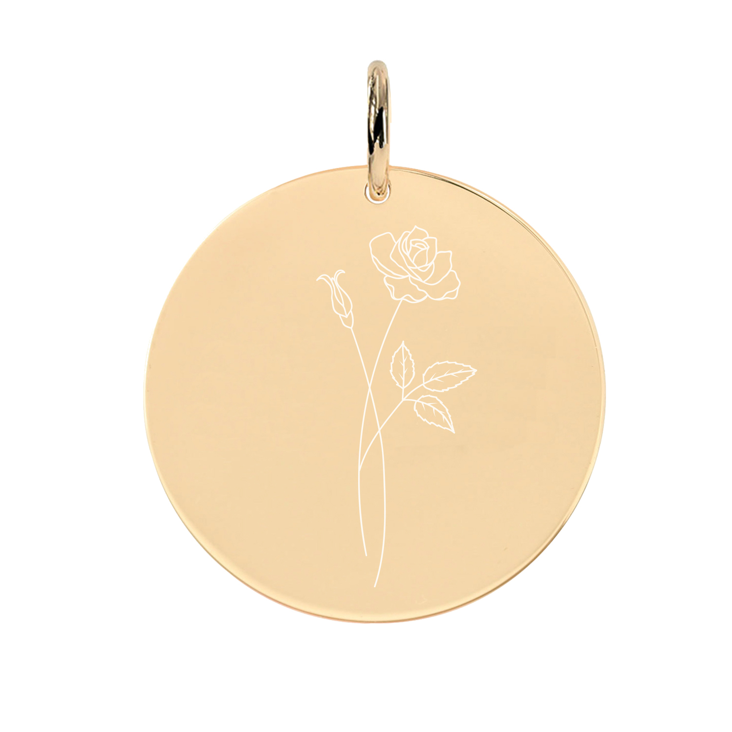 Gravur-Anhänger Geburtsblume Juni Rose Rosegold