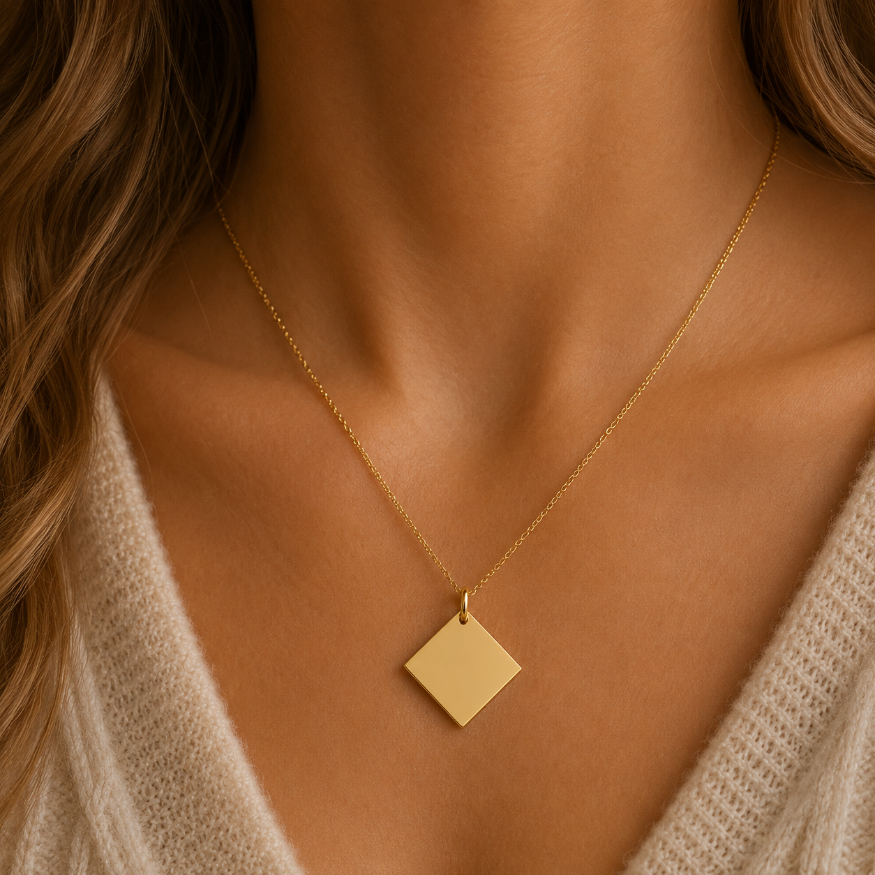 Denise Gravurplatte Gravuranhänger Gelbgold